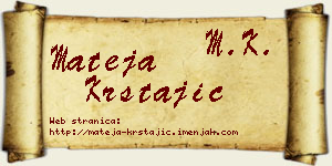 Mateja Krstajić vizit kartica